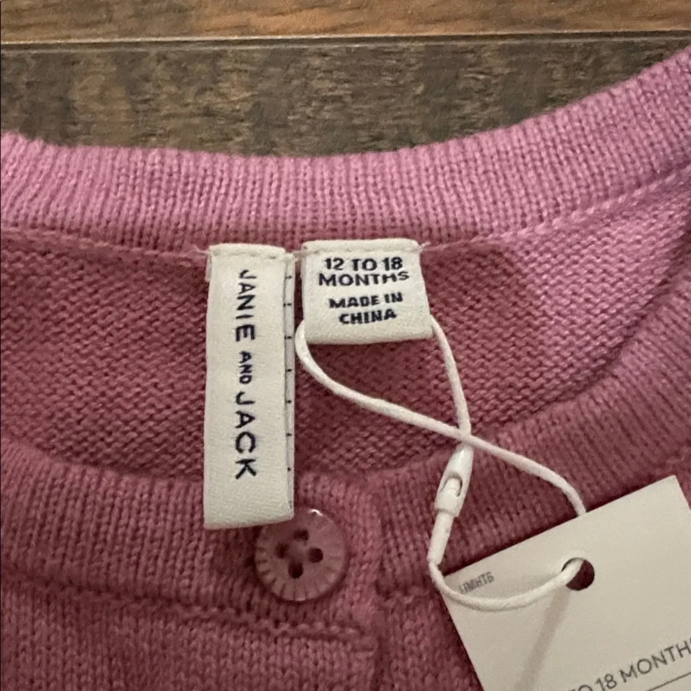 Janie and Jack Pink Knit Baby Cardigan Set‎